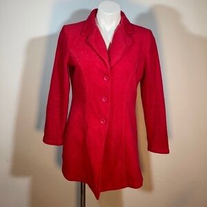 CELINE BY CHAMPION SOLID RED fleece COAT
